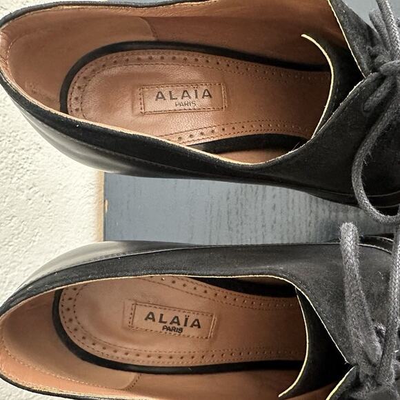 Alaïa Pony hair Oxford Stiletto Booties EU 38 Leather Leopard print Platform - Picture 7 of 11